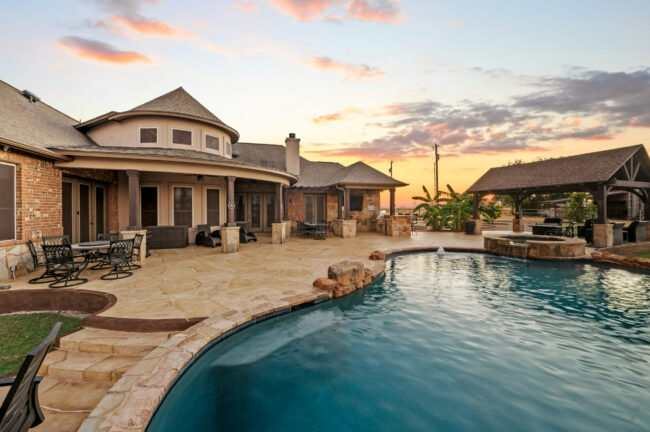 Pool deck resurfaced with Gem-Scape