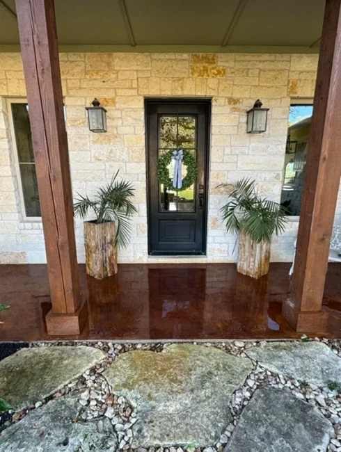 Resealed decorative concrete porch
